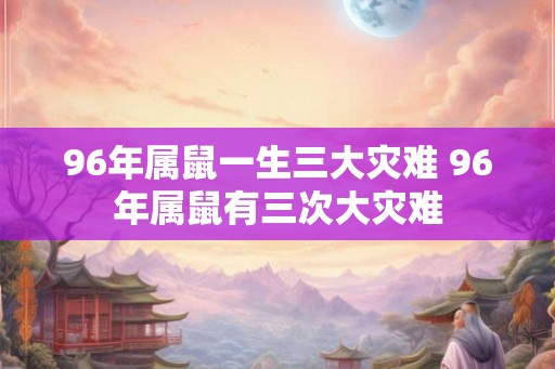 96年属鼠一生三大灾难 96年属鼠有三次大灾难