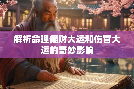 解析命理偏财大运和伤官大运的奇妙影响 解析命理偏财大运和伤官大运的奇妙影响