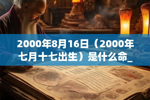 2000年8月16日（2000年七月十七出生）是什么命_命运如何