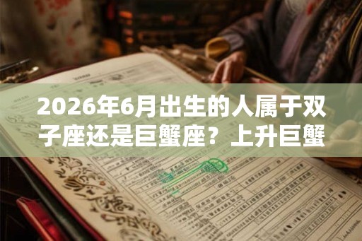 2026年6月出生的人属于双子座还是巨蟹座？上升巨蟹配对