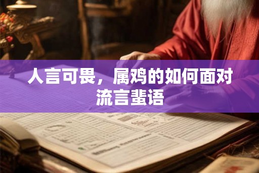 人言可畏，属鸡的如何面对流言蜚语