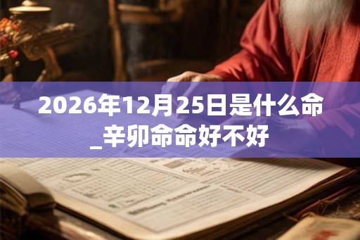 2026年12月25日是什么命_辛卯命命好不好
