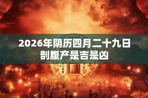 2026年阴历四月二十九日剖腹产是吉是凶