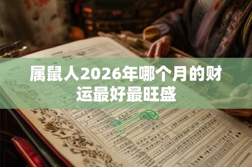 属鼠人2026年哪个月的财运最好最旺盛
