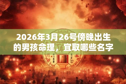 2026年3月26号傍晚出生的男孩命理，宜取哪些名字？