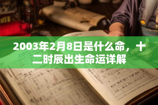 2003年2月8日是什么命，十二时辰出生命运详解