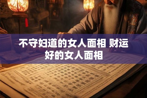 不守妇道的女人面相 财运好的女人面相 不守妇道的女人面相 财运好的女人面相