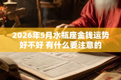 2026年5月水瓶座金钱运势好不好 有什么要注意的