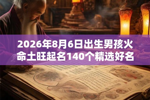 2026年8月6日出生男孩火命土旺起名140个精选好名
