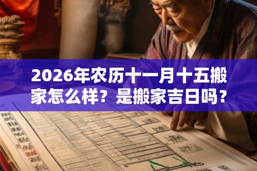 2026年农历十一月十五搬家怎么样？是搬家吉日吗？