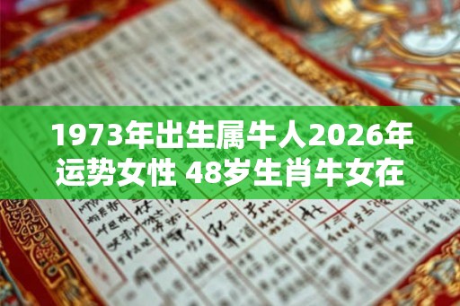 1973年出生属牛人2026年运势女性 48岁生肖牛女在2026年运气如何