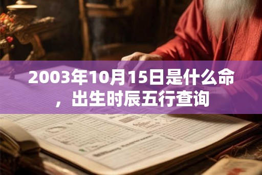 2003年10月15日是什么命，出生时辰五行查询