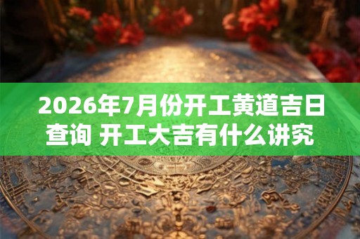 2026年7月份开工黄道吉日查询 开工大吉有什么讲究 2026年7月份开工黄道吉日查询 开工大吉有什么讲究