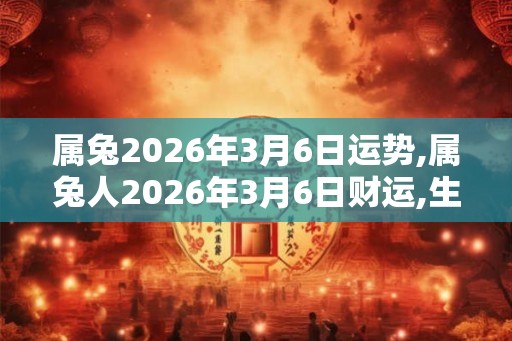 属兔2026年3月6日运势,属兔人2026年3月6日财运,生肖兔2026年3月6日运势