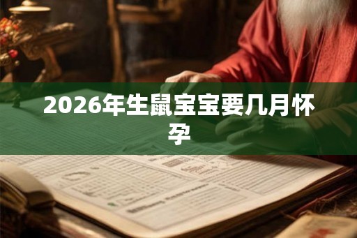2026年生鼠宝宝要几月怀孕