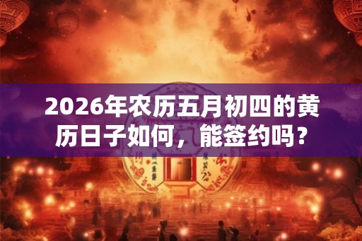 2026年农历五月初四的黄历日子如何，能签约吗？