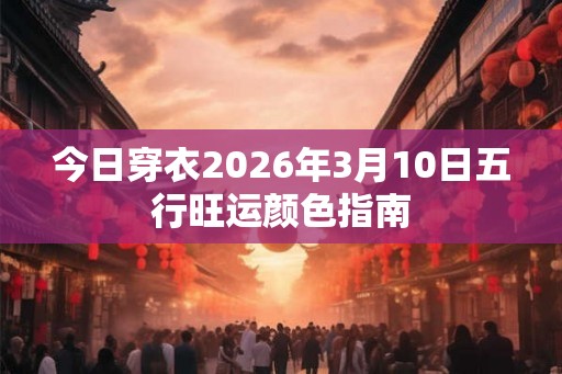 今日穿衣2026年3月10日五行旺运颜色指南