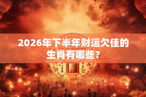 2026年下半年财运欠佳的生肖有哪些？