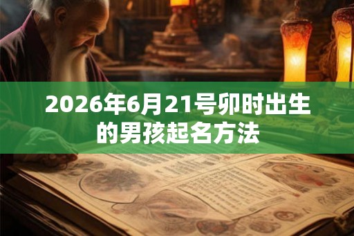 2026年6月21号卯时出生的男孩起名方法