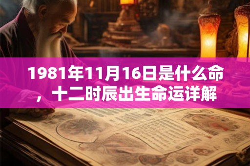 1981年11月16日是什么命,十二时辰出生命运详解 1981年11月16日是什么命,十二时辰出生命运详解