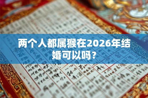 两个人都属猴在2026年结婚可以吗? 两个人都属猴在2026年结婚可以吗?
