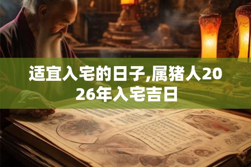 适宜入宅的日子,属猪人2026年入宅吉日