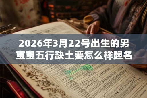 2026年3月22号出生的男宝宝五行缺土要怎么样起名字