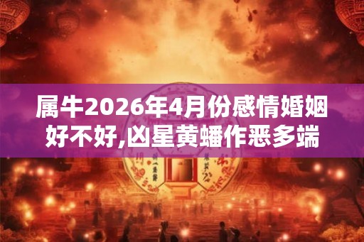 属牛2026年4月份感情婚姻好不好,凶星黄蟠作恶多端