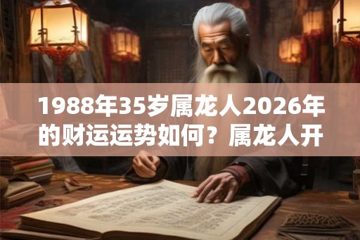 1988年35岁属龙人2026年的财运运势如何？属龙人开什么店最赚钱？