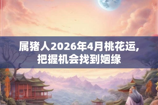 属猪人2026年4月桃花运,把握机会找到姻缘 属猪人2026年4月桃花运,把握机会找到姻缘