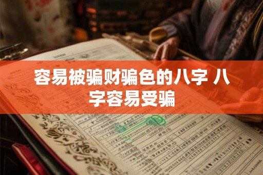 容易被骗财骗色的八字 八字容易受骗 容易被骗财骗色的八字 八字容易受骗