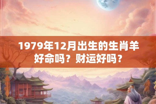 1979年12月出生的生肖羊好命吗？财运好吗？