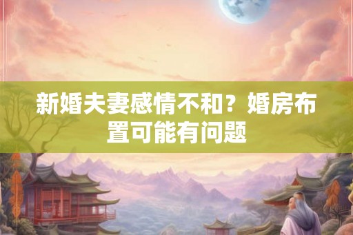 新婚夫妻感情不和？婚房布置可能有问题