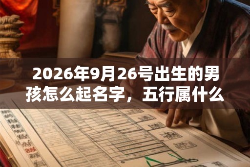2026年9月26号出生的男孩怎么起名字，五行属什么