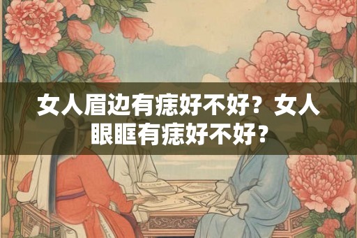 女人眉边有痣好不好？女人眼眶有痣好不好？