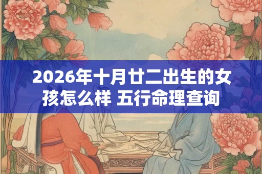 2026年十月廿二出生的女孩怎么样 五行命理查询