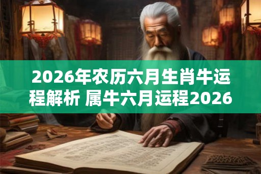 2026年农历六月生肖牛运程解析 属牛六月运程2026
