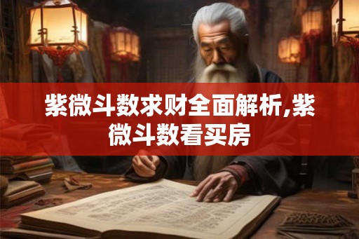 紫微斗数求财全面解析,紫微斗数看买房