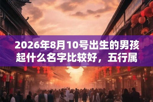 2026年8月10号出生的男孩起什么名字比较好，五行属什么