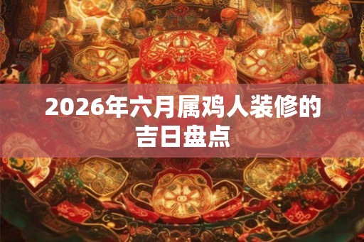 2026年六月属鸡人装修的吉日盘点