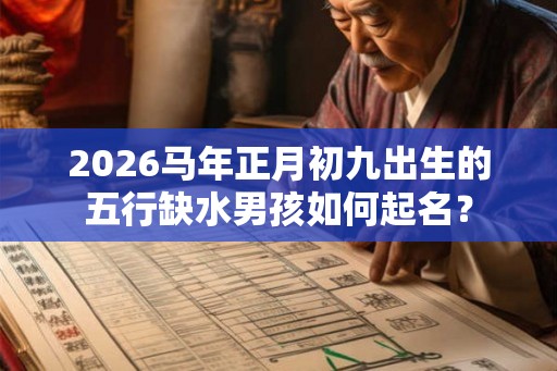 2026马年正月初九出生的五行缺水男孩如何起名？