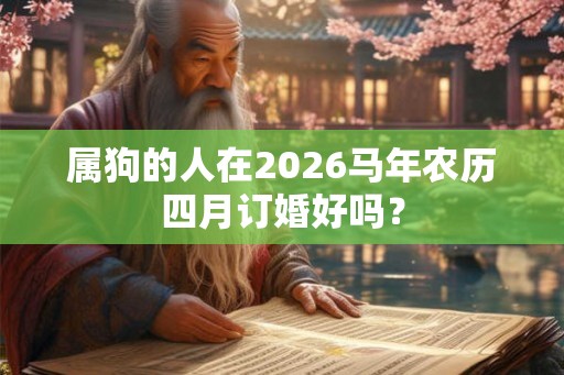 属狗的人在2026马年农历四月订婚好吗？