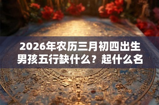 2026年农历三月初四出生男孩五行缺什么？起什么名字？