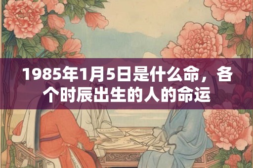 1985年1月5日是什么命，各个时辰出生的人的命运