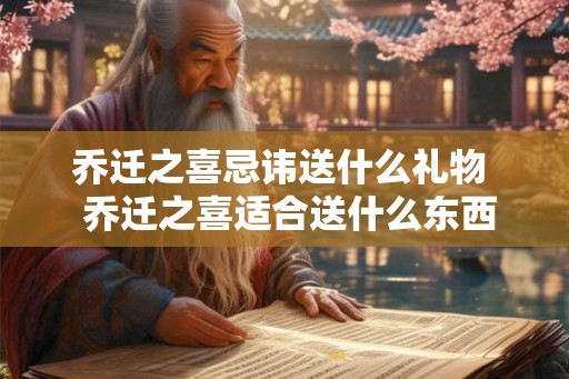 乔迁之喜忌讳送什么礼物  乔迁之喜适合送什么东西