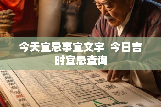今天宜忌事宜文字  今日吉时宜忌查询