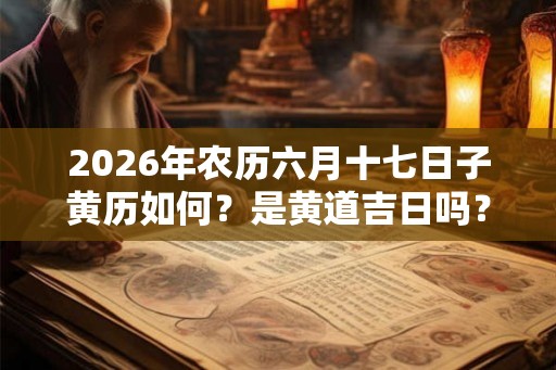 2026年农历六月十七日子黄历如何?是黄道吉日吗? 2026年农历六月十七日子黄历如何?是黄道吉日吗?