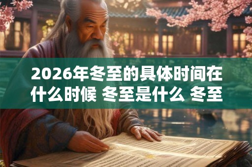 2026年冬至的具体时间在什么时候 冬至是什么 冬至是数九第一天吗