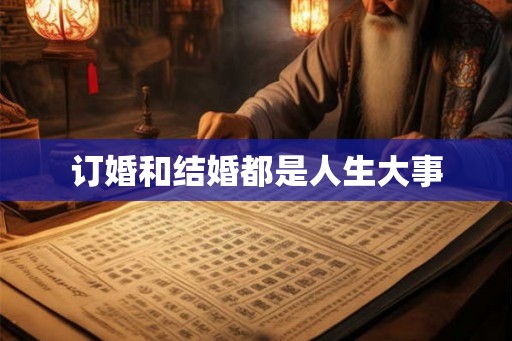 订婚和结婚都是人生大事