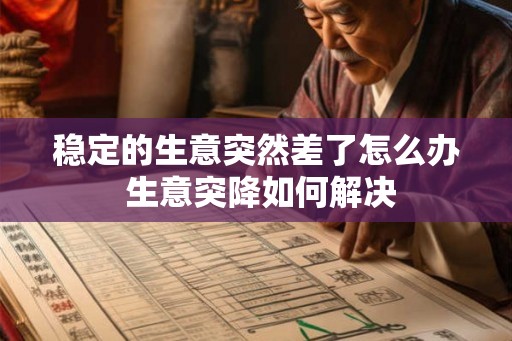 稳定的生意突然差了怎么办 生意突降如何解决